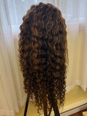 24” Brazilian Deep Wave HD Lace Front Wig – 180% Density – Brand New Human Hair